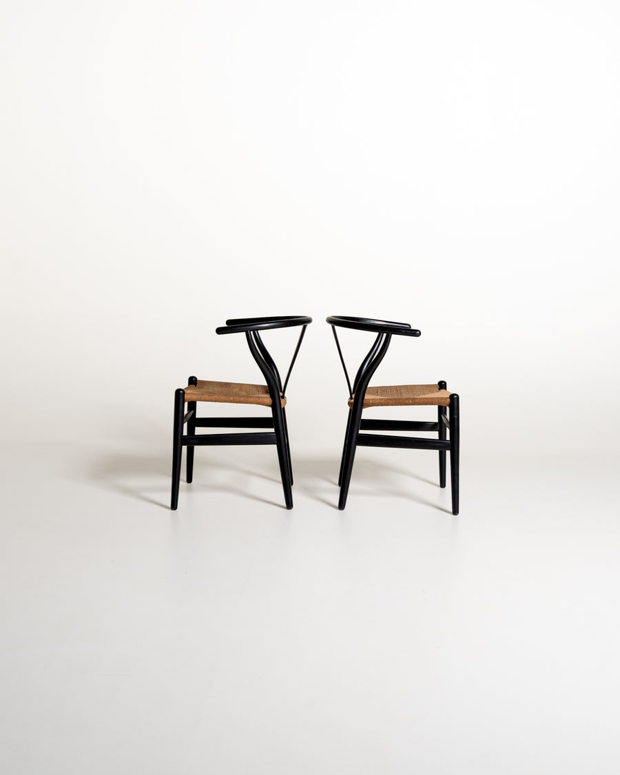 Set di 2 sedie “Wishbone Chair” “CH24” di Hans J. Wegner, anni '50