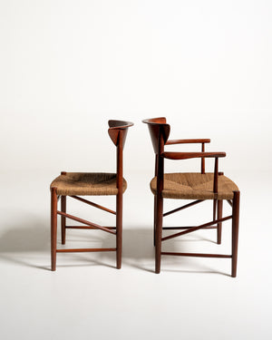 Otto sedie 316/317 di Hvidt & Mølgaard-Nielsen per Søborg, anni ’50/’60