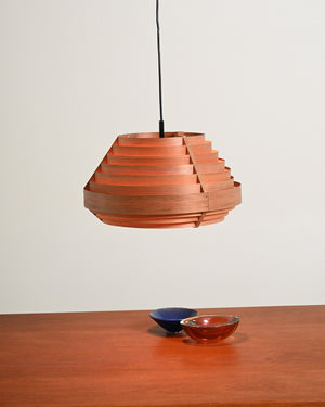 Lampada a sospensione in pino svedese nello stile di Hans Agne Jakobsson, anni '60