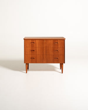 Cassettiera scandinava in teak anni '50/'60