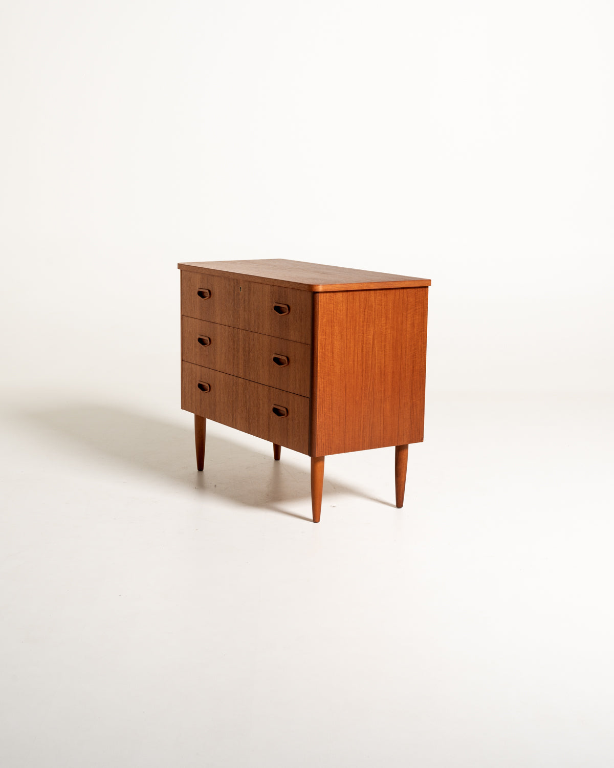 Cassettiera scandinava in teak anni '50/'60