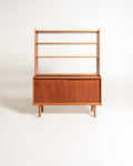 Libreria con scrittoio scandinava in teak, anni ’60