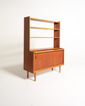 Libreria con scrittoio scandinava in teak, anni ’60