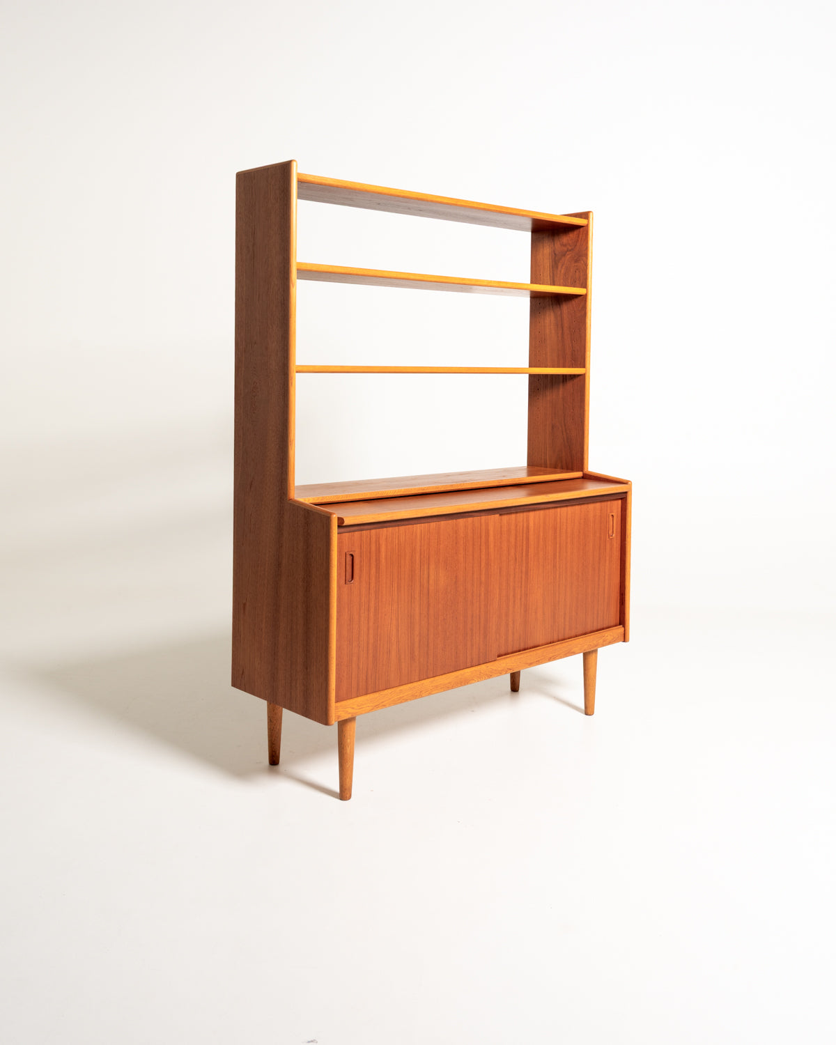 Libreria con scrittoio scandinava in teak, anni ’60