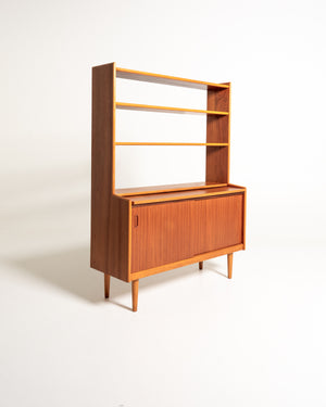 Libreria con scrittoio scandinava in teak, anni ’60