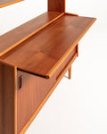 Libreria con scrittoio scandinava in teak, anni ’60