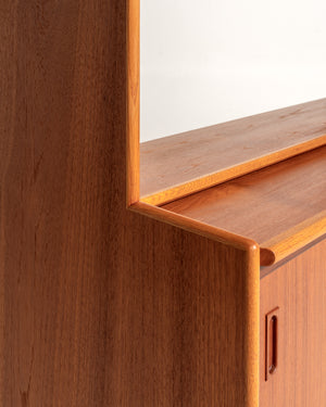 Libreria con scrittoio scandinava in teak, anni ’60