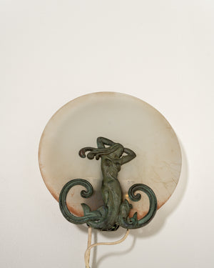 Applique scandinava con figura femminile, primi ’900