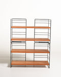 Libreria scandinava freestanding modulare in teak e metallo, anni '60