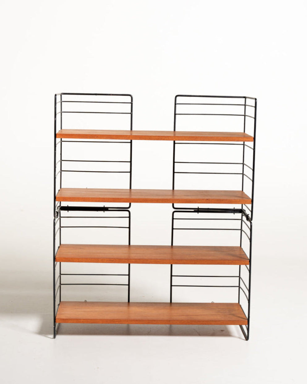Libreria scandinava freestanding modulare in teak e metallo, anni '60