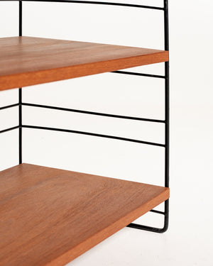 Libreria scandinava freestanding modulare in teak e metallo, anni '60