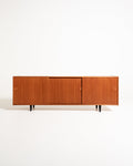 Sideboard danese in teak con tre ante, anni ’60/’70