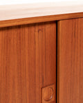 Sideboard danese in teak con tre ante, anni ’60/’70