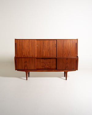 Credenza alta danese in teak anni '60