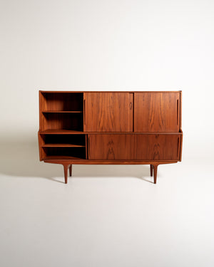 Credenza alta danese in teak anni '60