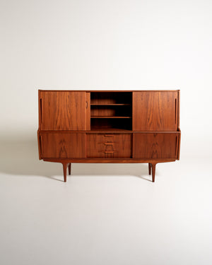 Credenza alta danese in teak anni '60