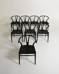 Set di 8 sedie “Wishbone Chair” “CH24” di Hans J. Wegner, anni '90