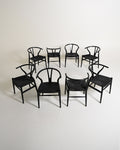 Set di 8 sedie “Wishbone Chair” “CH24” di Hans J. Wegner, anni '90