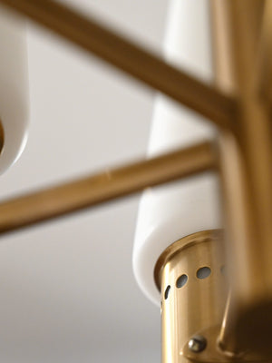 Lampadario anni '50 in ottone e vetro di Hans-Agne Jakobsson 6