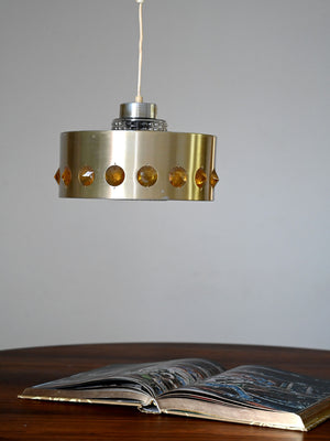 Lampada a sospensione con metallo e vetro 3