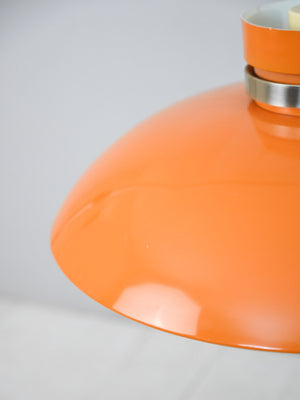 Lampada a sospensione scandinava anni ’60 in plastica arancio 4