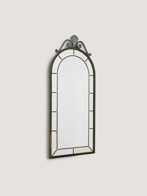 Specchio nordico in metallo anni '50 – Design vintage