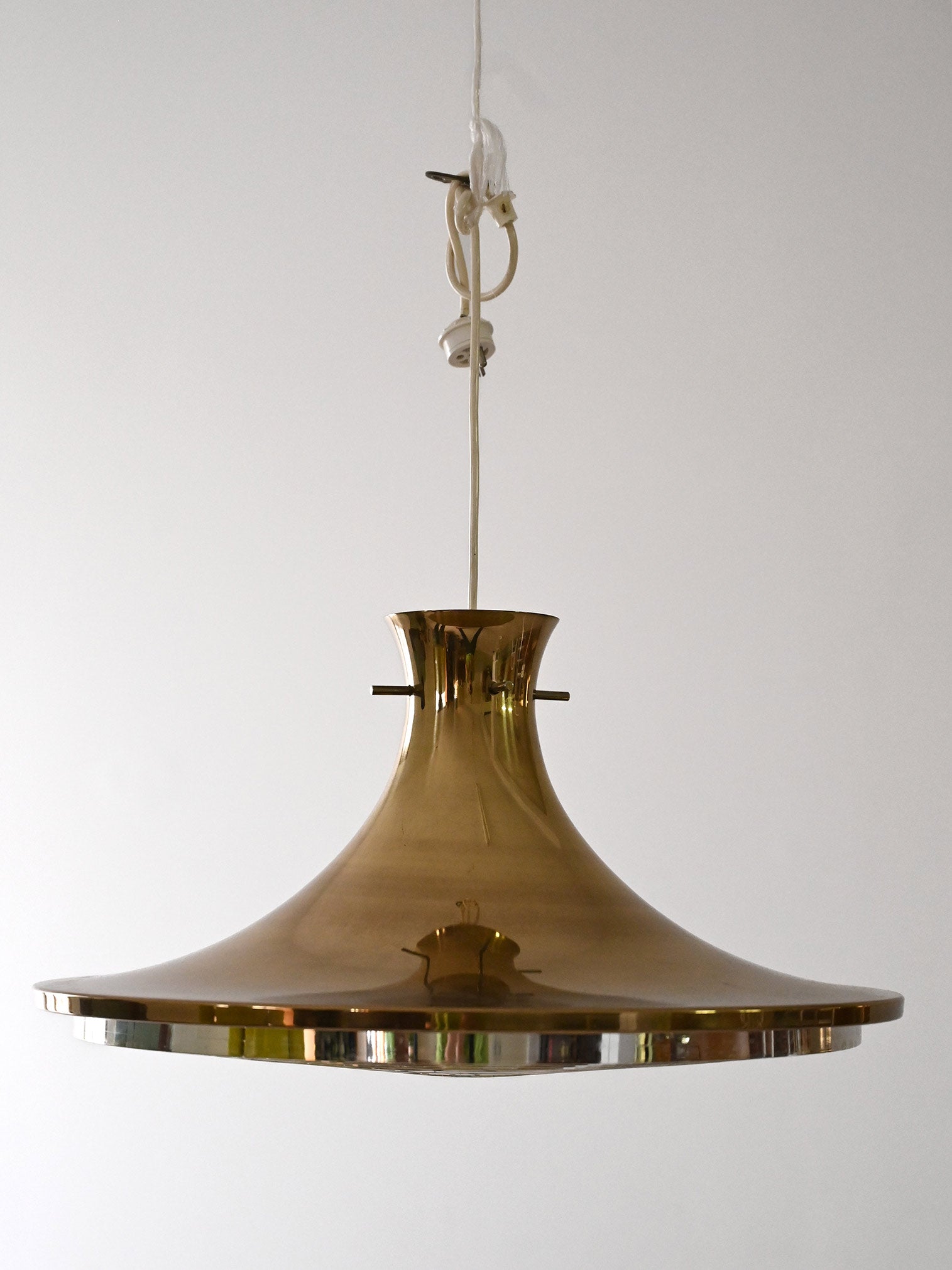 Lampada a sospensione dorata vintage 2